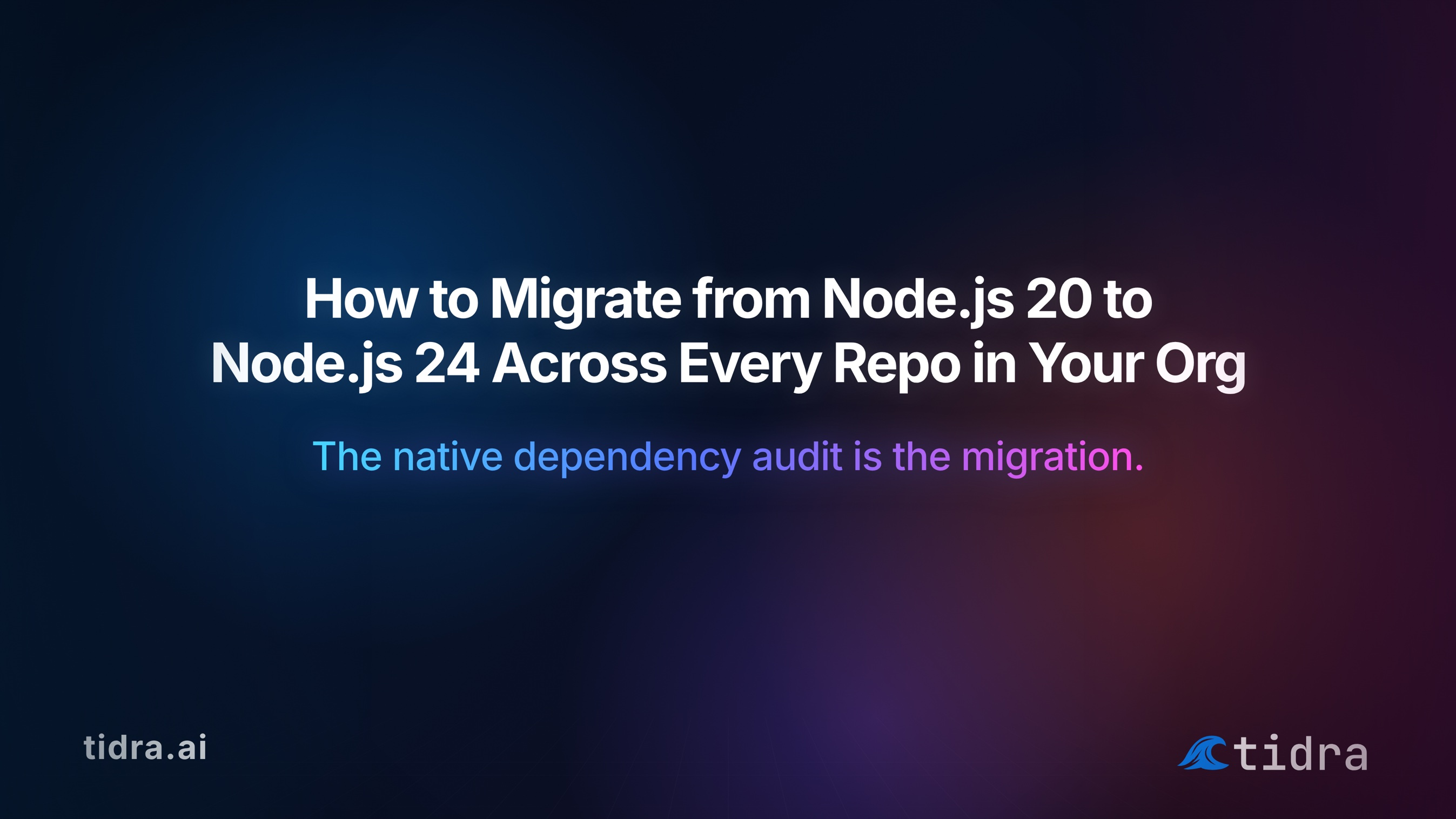 Migrate Node.js 20 to Node.js 24 across every repo in your org